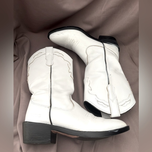 ROC BOOT AUSTRALIA LEATHER INDIO WESTERN SNIP TOE VAMP STITCHING SIDE PULL SZ 6 - Picture 5 of 16